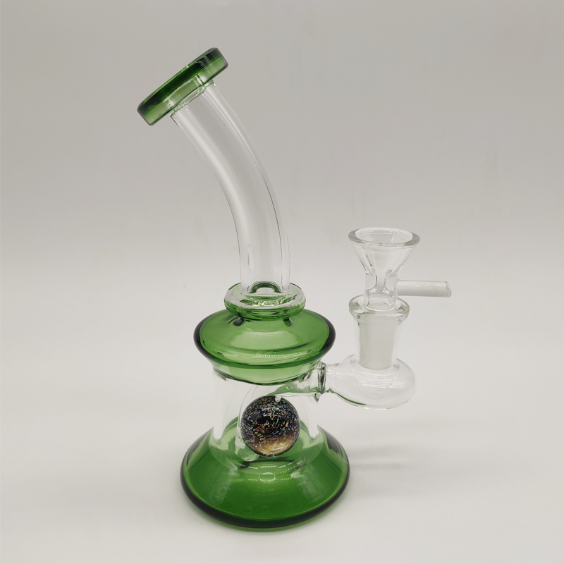 DPGWP008 Chinese colored  Mini Dab Rig  with dicro ball on the bottle with 14mm  funnel bowl