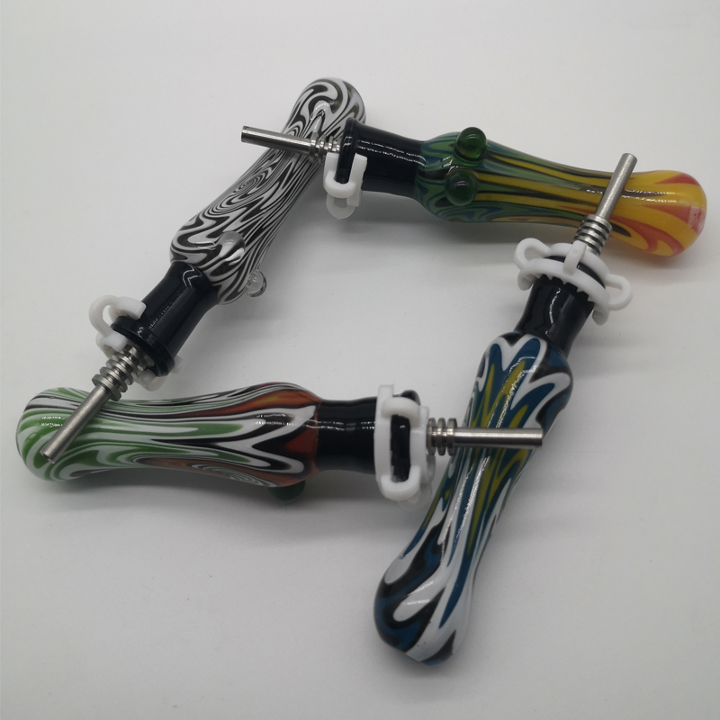 DPGHS003 4inch US colored swirl pattern  NC kit  with 10mm male ti tip and 10mm plactic clip