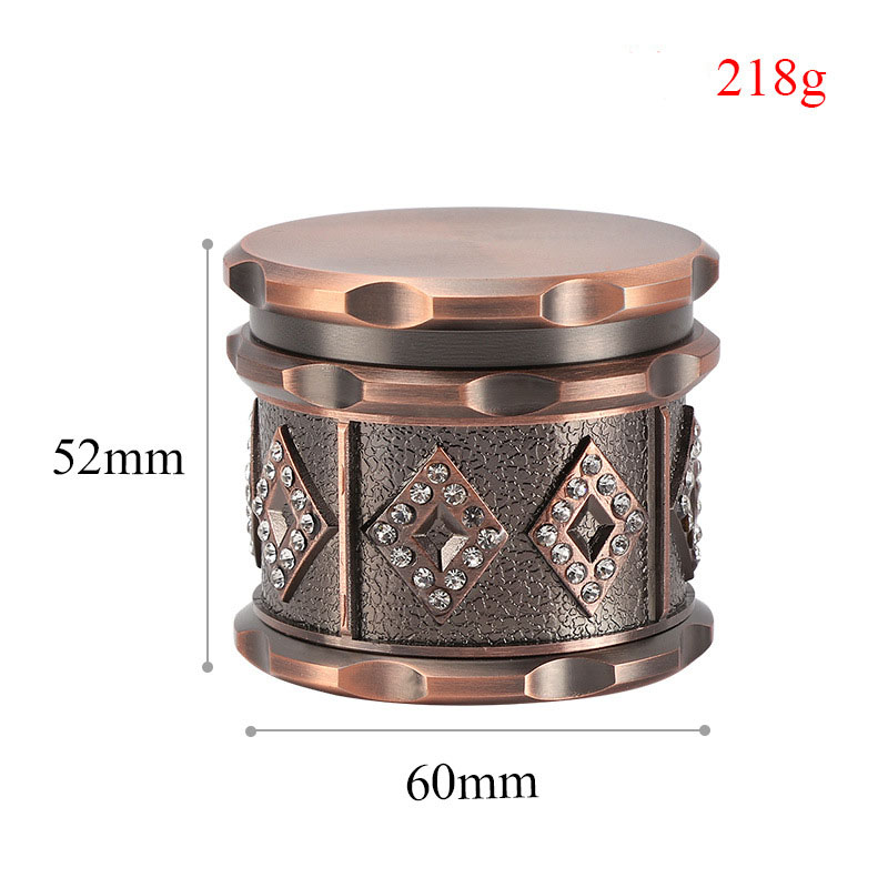 DPAG057 Dia. 60mm Drum Design Four Layers Zinc Smoke Grinder