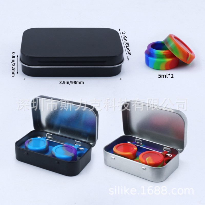 DPSP116  Iron box set  smoking accessories box Silicone box pill box essential oil box