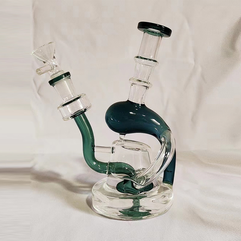 DPGWP031 7 Inch 14mm Joint Glass Recycler Dab Rig Bong