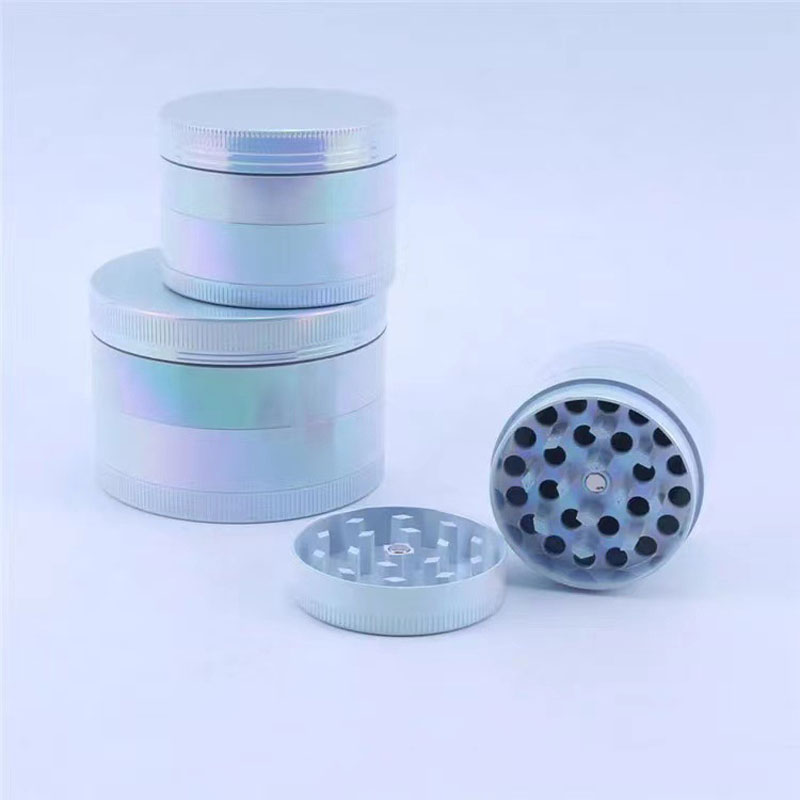 DPAG081 Gradient White colour Zinc Alloy Herb Grinder 40mm Diameter, 4-Layer Grinder