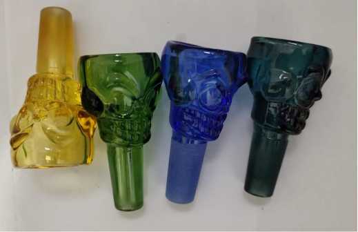 DPGB136 Colored skull Glass bowl with full colored joint