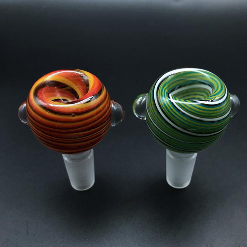 DPGB147 14mm 18mm Male Wigwag Glass Bowl Piece Slide With Bubble Beaker Bong Bowl For Heady Glass Dab Rigs Tobacco Smoking Accessories