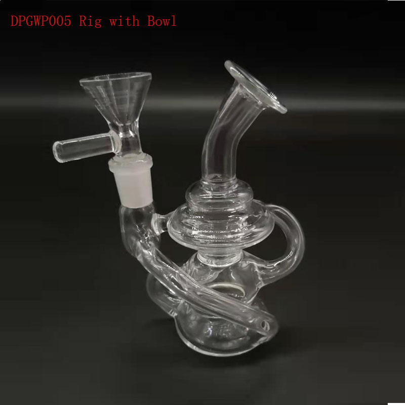 DPGWP005 Mini recycler Oil Rigs Glass Bongs Water Pipes for Smoking with 10mm funnel  bowl