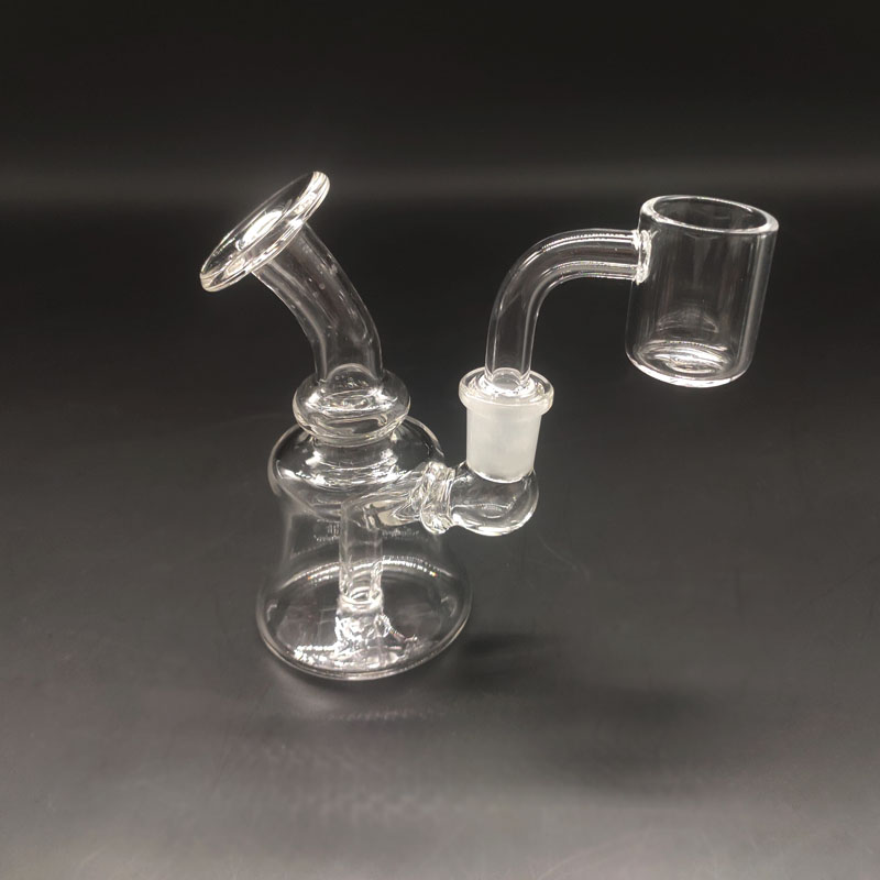 DPGWP010 Mini Glass Bongs 10mm Female Joint Thick Pyrex Glass Water Pipes Dab Rigs with quartz banger