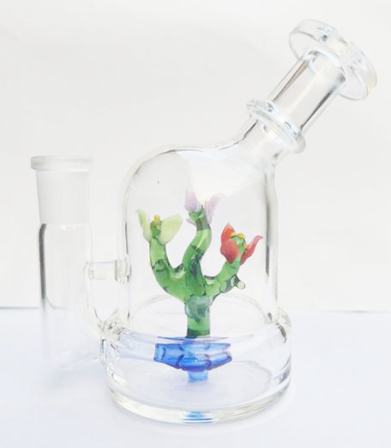 DPGWP059 Mini Clear Glass bong with 14mm funnel bowl2