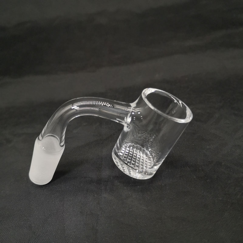 DPQBN028 L=40mm Full Weld Beveled Edge  2.5MM thick 25MM Quartz Banger With CNC LOGO in the bottom For Glass Bongs Water Pipes