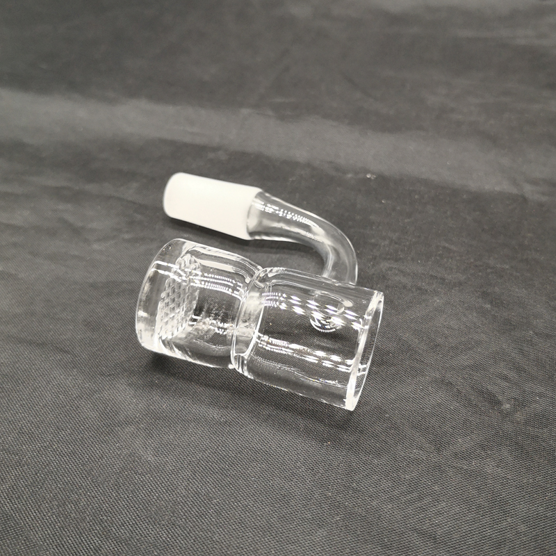 DPQBN029 L=48mm Full Weld Beveled Edge  2.5MM thick 25MM Quartz Banger With CNC LOGO in the bottom For Glass Bongs Water Pipes