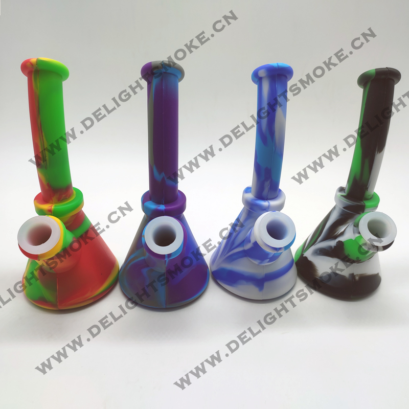 DPSP031 6.3inch silicone water pipe with glass bowl