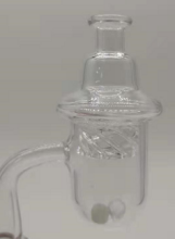 DPQBN003(set)  25mm Quartz  Banger Nail   with 2 pcs 6mm dia clear quartz beads and  Cyclone Carb Cap