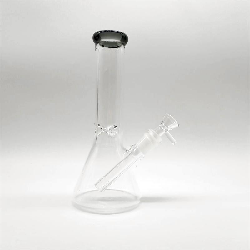 DPGWP029 8 inch colored lip glass beaker with downstem and  14mm funnel bowl