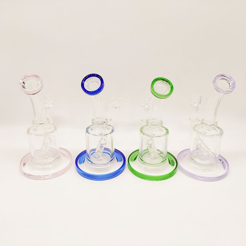 DPGWP056 6.6 inch 170mm Height colored glass beaker bong dab rig Hookahs with 14mm quartz nail